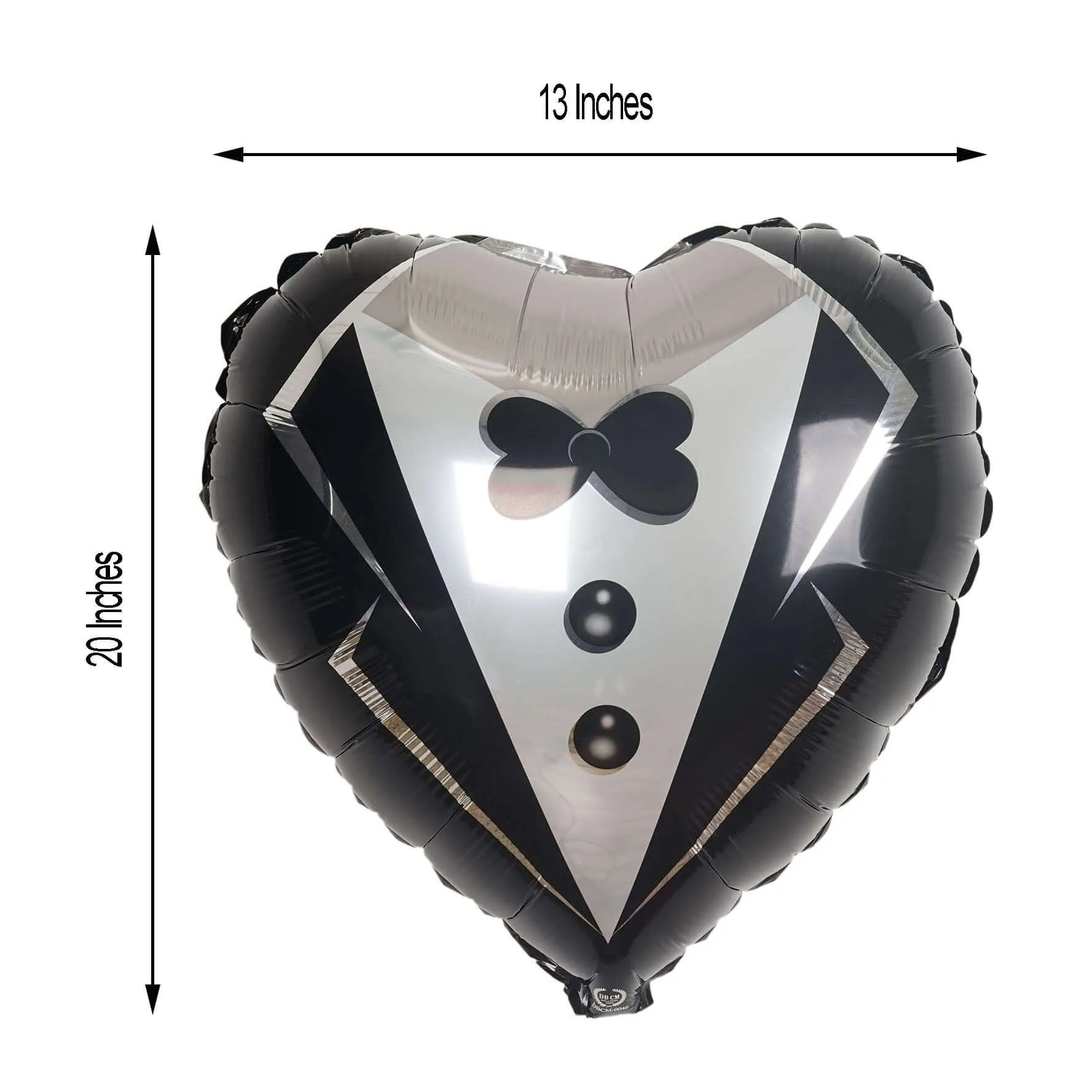 1 Pair 20" Heart Shaped Bride and Groom Mylar Foil Helium Air Balloons