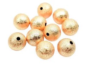 10mm Rose Gold Stardust Beads - Elegant Rose Gold Filled Look, Round Ball Spacers for Jewelry Making