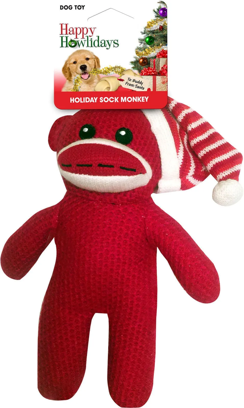 10" Sock Monkey Dog Toy