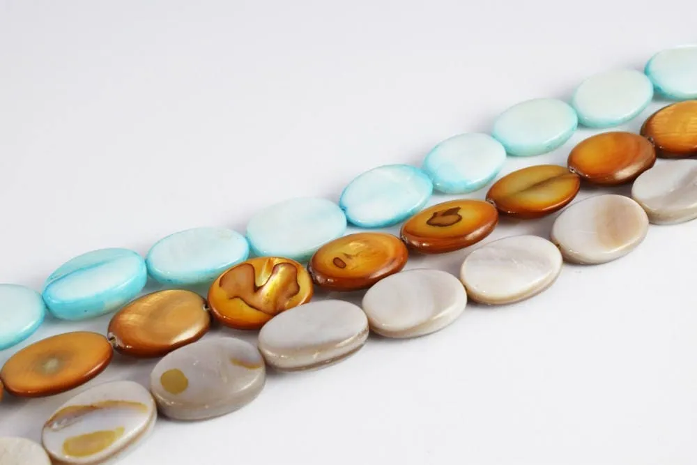 14x9.5mm Natural Oval Shell Beads 15.5" Strand Shell Bead,Shell Beads,Beading Supplies,Wholesale Beads, Beads,Beach Shell