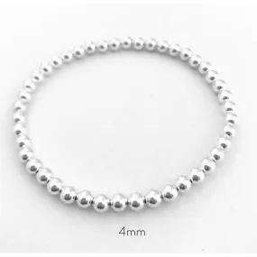 4mm Silver-filled Bead Bracelet