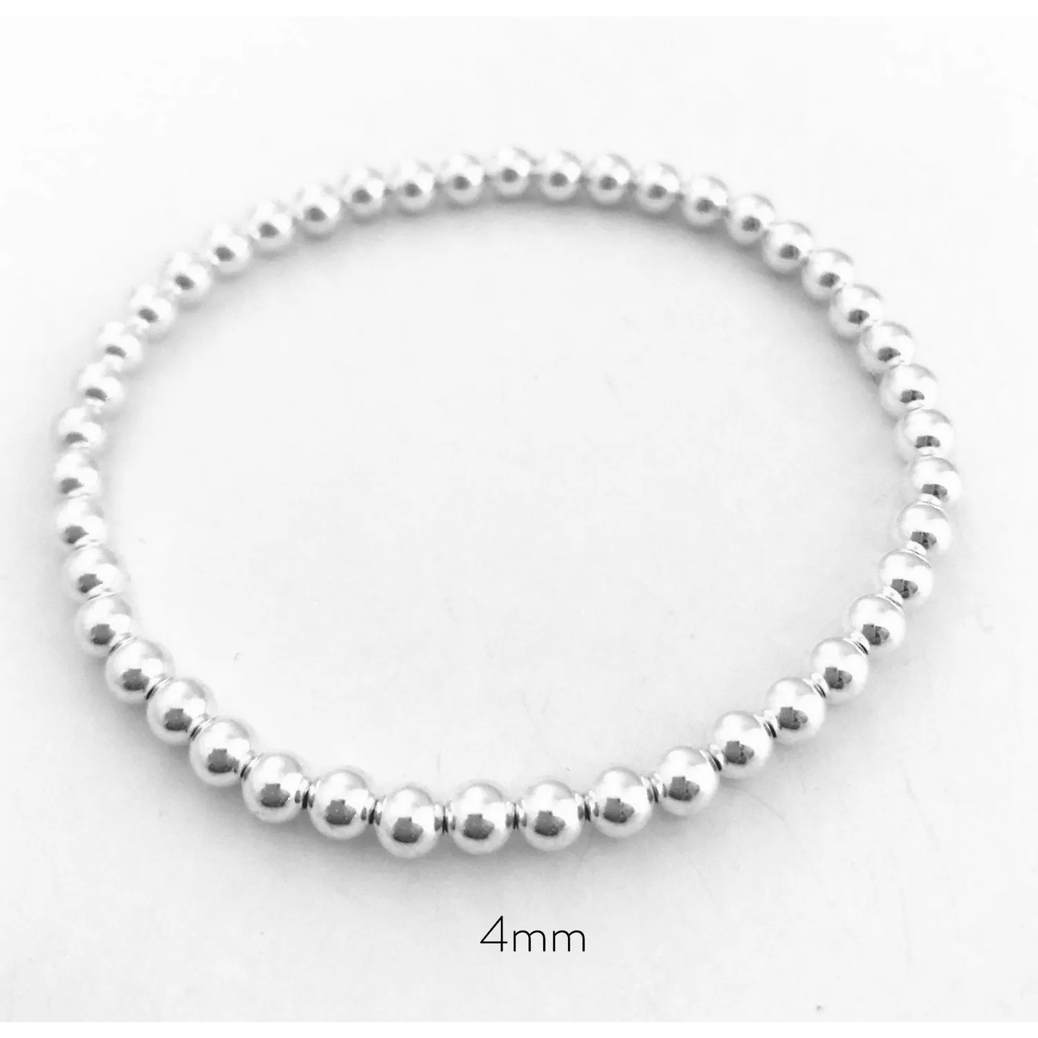 4mm Silver-filled Bead Bracelet