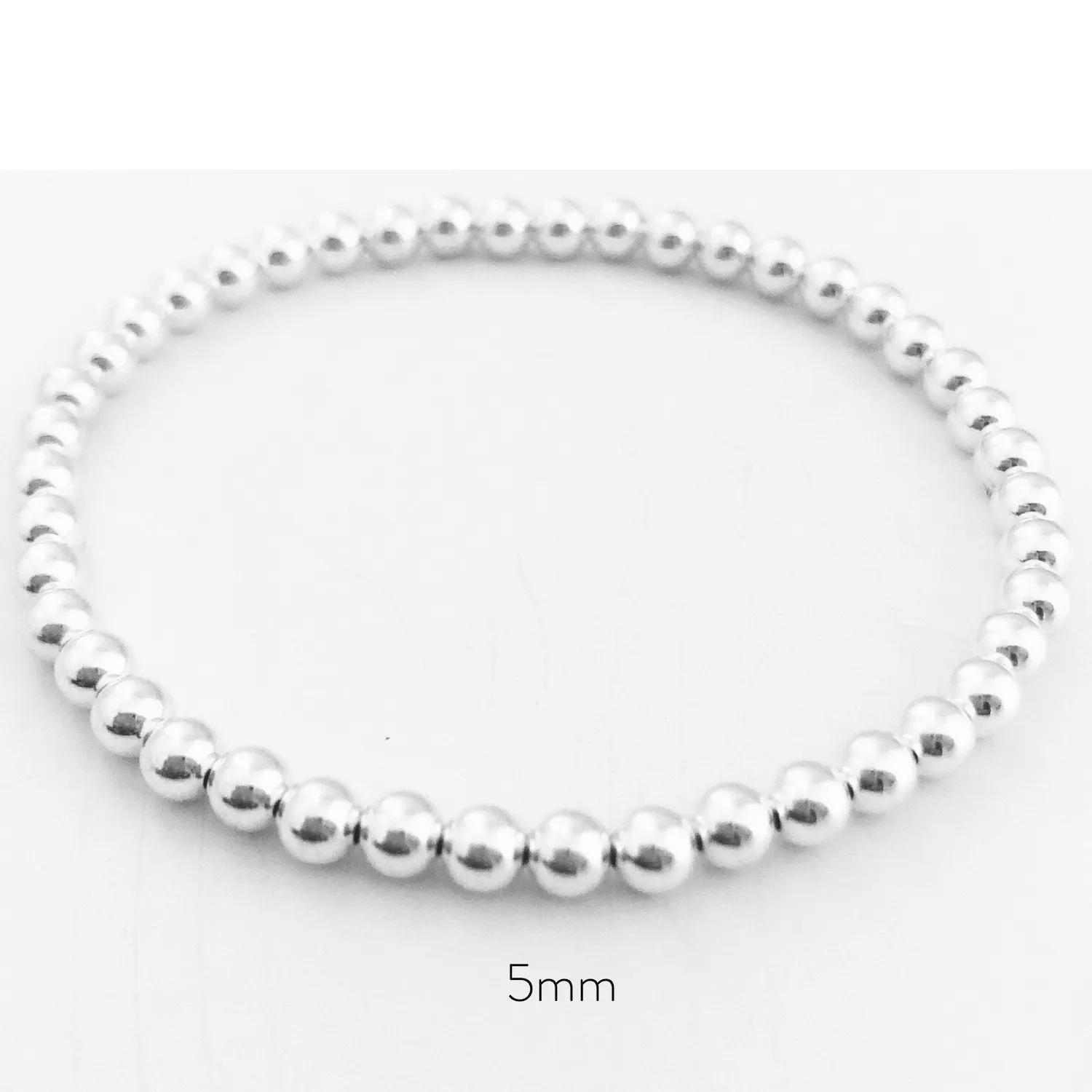 5mm Silver-filled Bead Bracelet