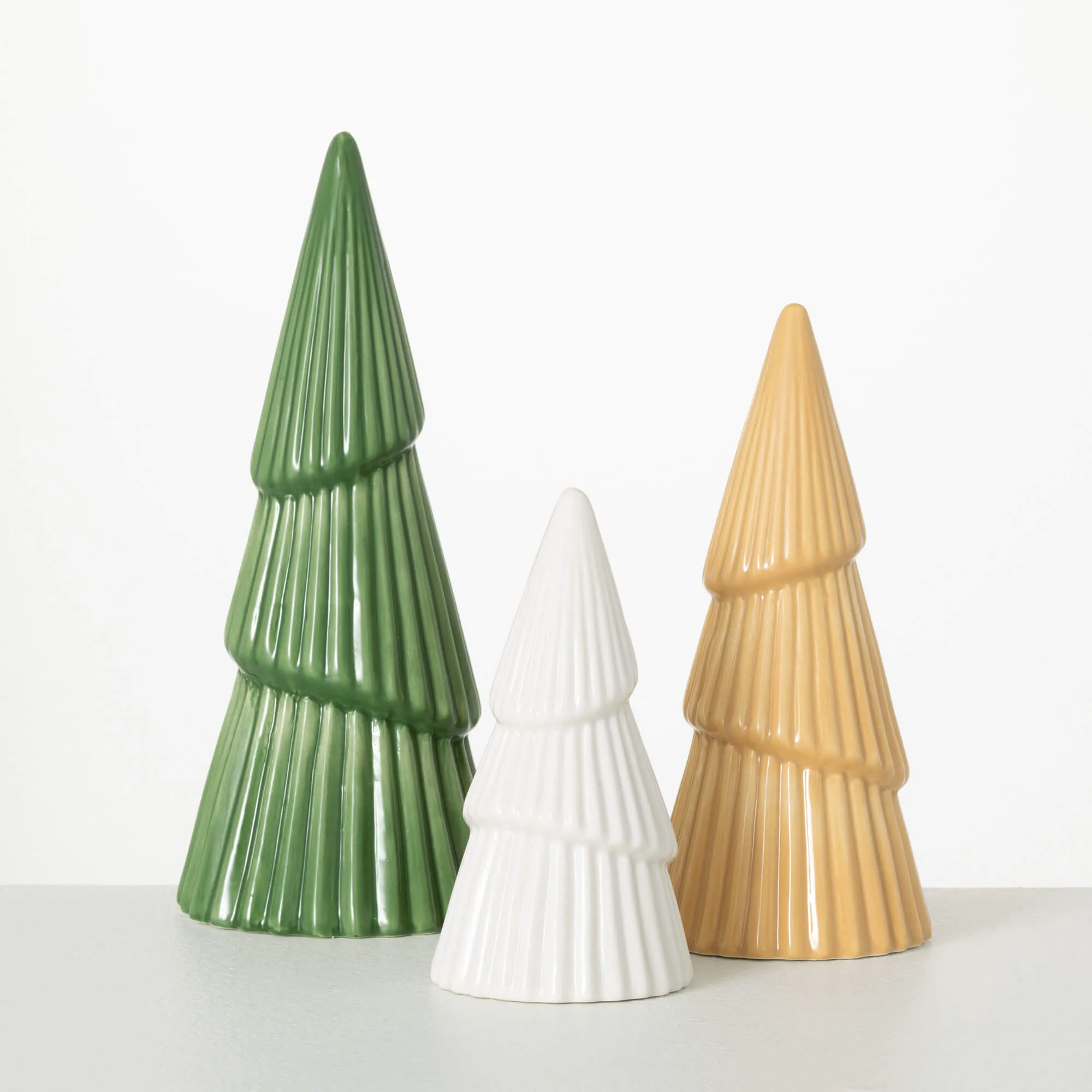 6.25"H, 8.25"H and 10.25"H Sullivans Textured Mini Tree - Set of 3, Christmas Decor, Multicolored