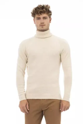 Alpha Studio Beige Alpaca Men Men's Sweater