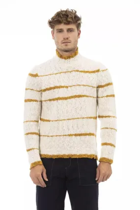 Alpha Studio Beige Alpaca Men Men's Sweater