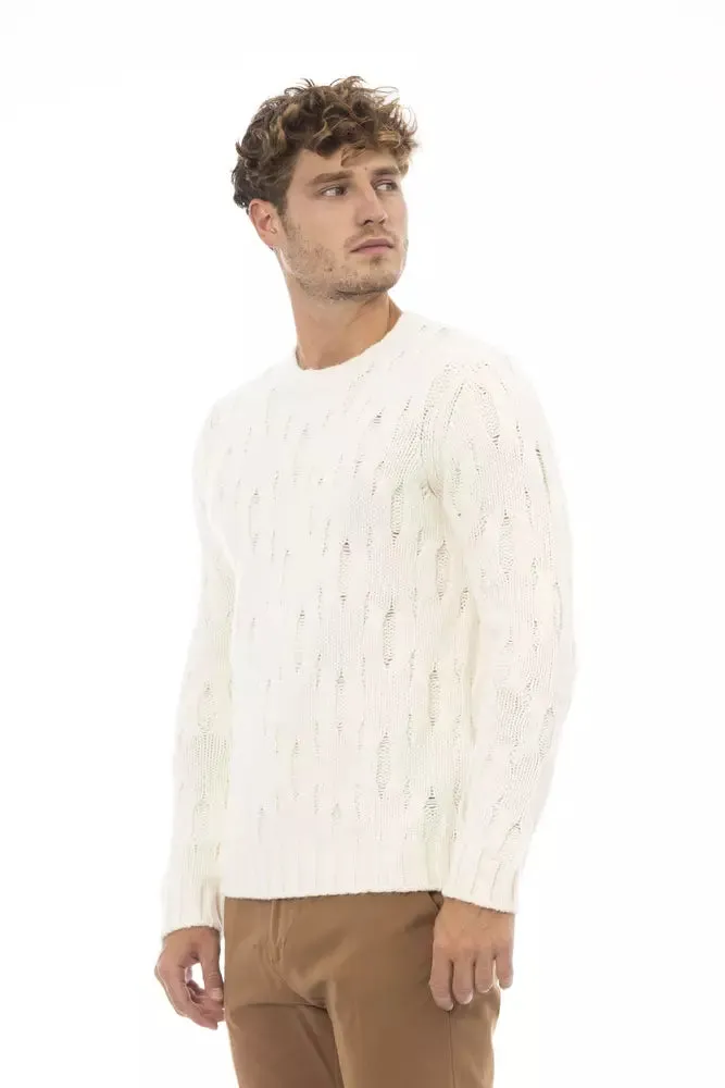 Alpha Studio Beige Wool Men Men's Sweater