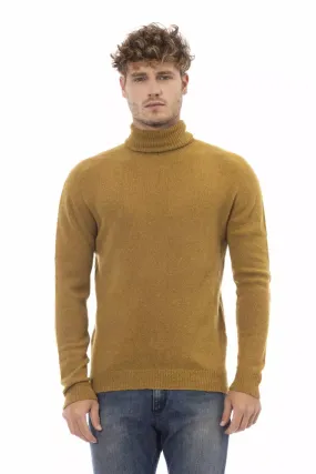 Alpha Studio Brown Alpaca Men Men's Sweater