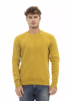 Alpha Studio Yellow Wool Men Men's Sweater