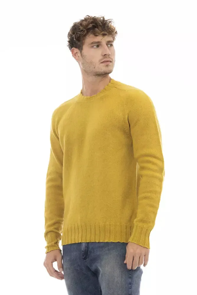 Alpha Studio Yellow Wool Men Men's Sweater