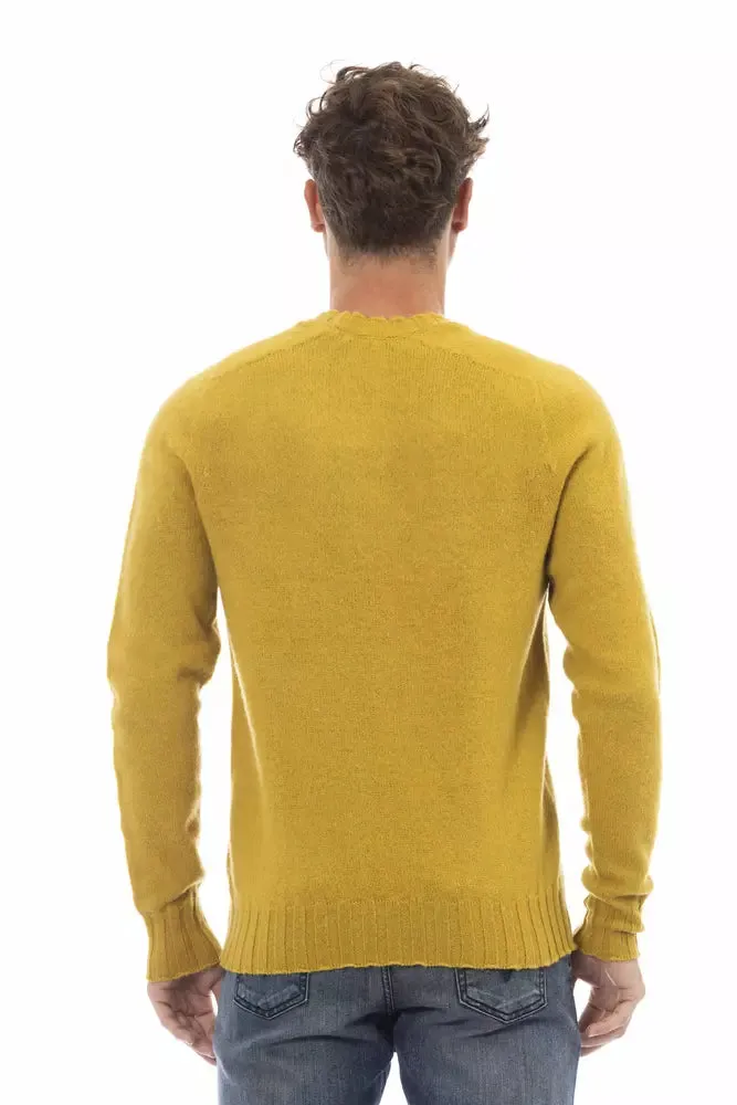 Alpha Studio Yellow Wool Men Men's Sweater