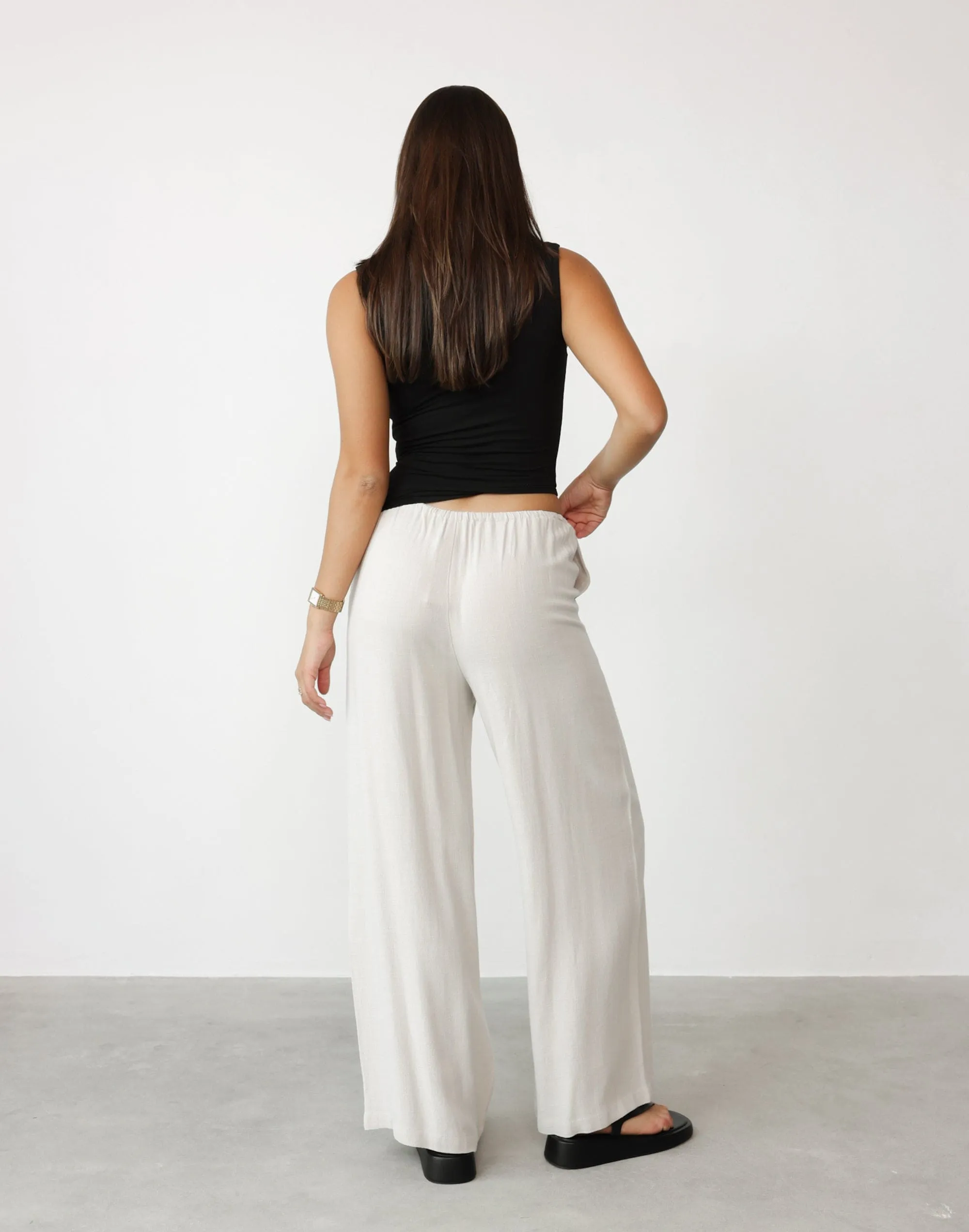 Amee Linen Pants (Latte)