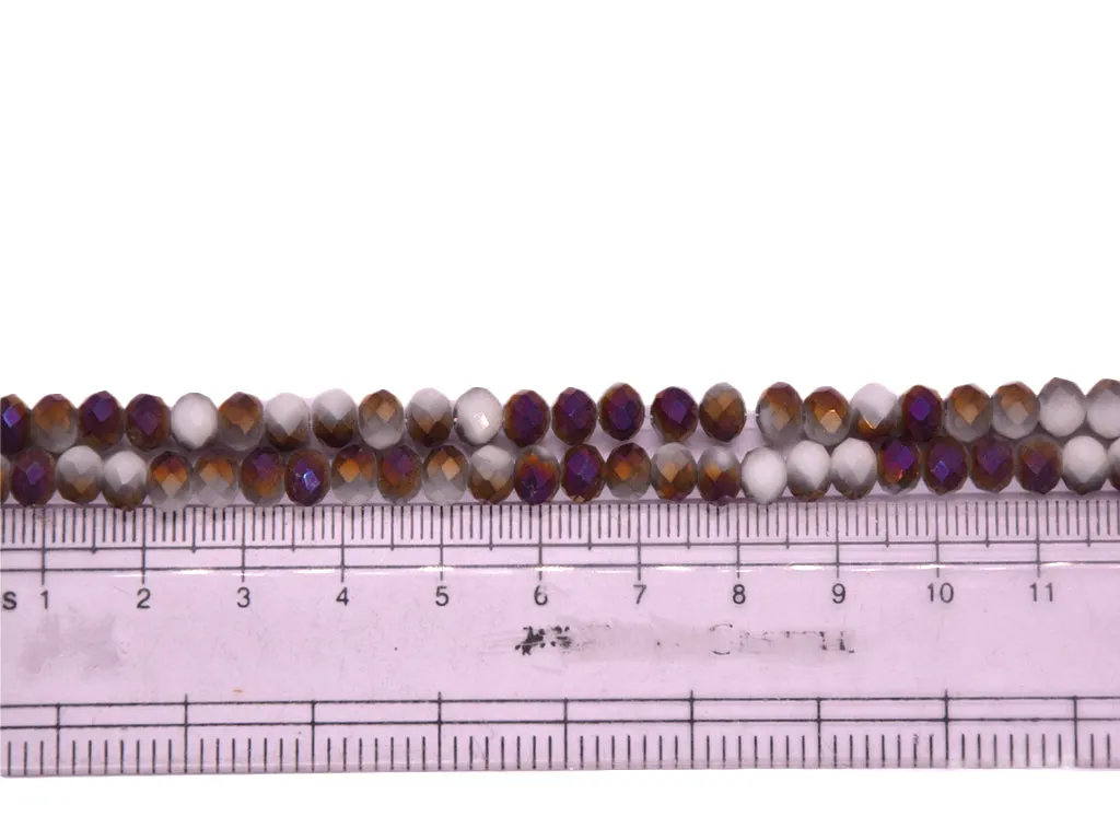 Amethyst Purple and White Double Tone Crystal Beads (Wholesale)