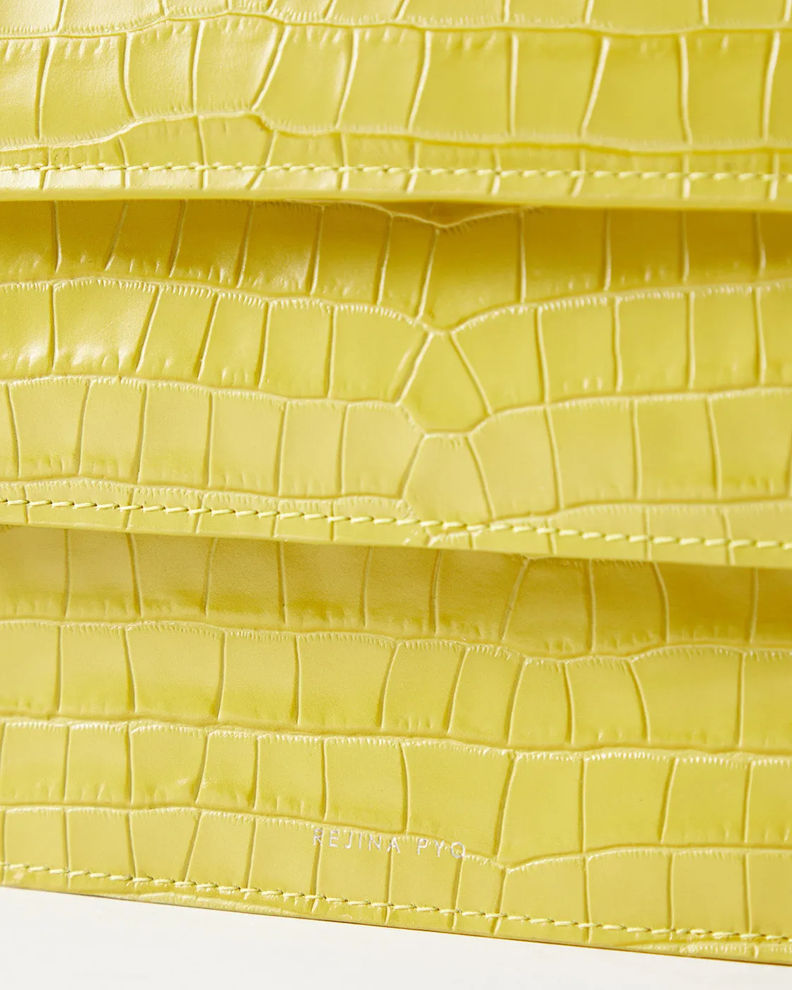 Ana Bag Leather Emboss Croc Yellow