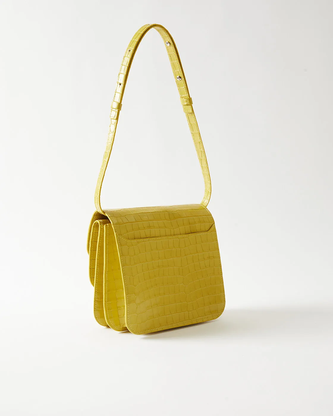 Ana Bag Leather Emboss Croc Yellow