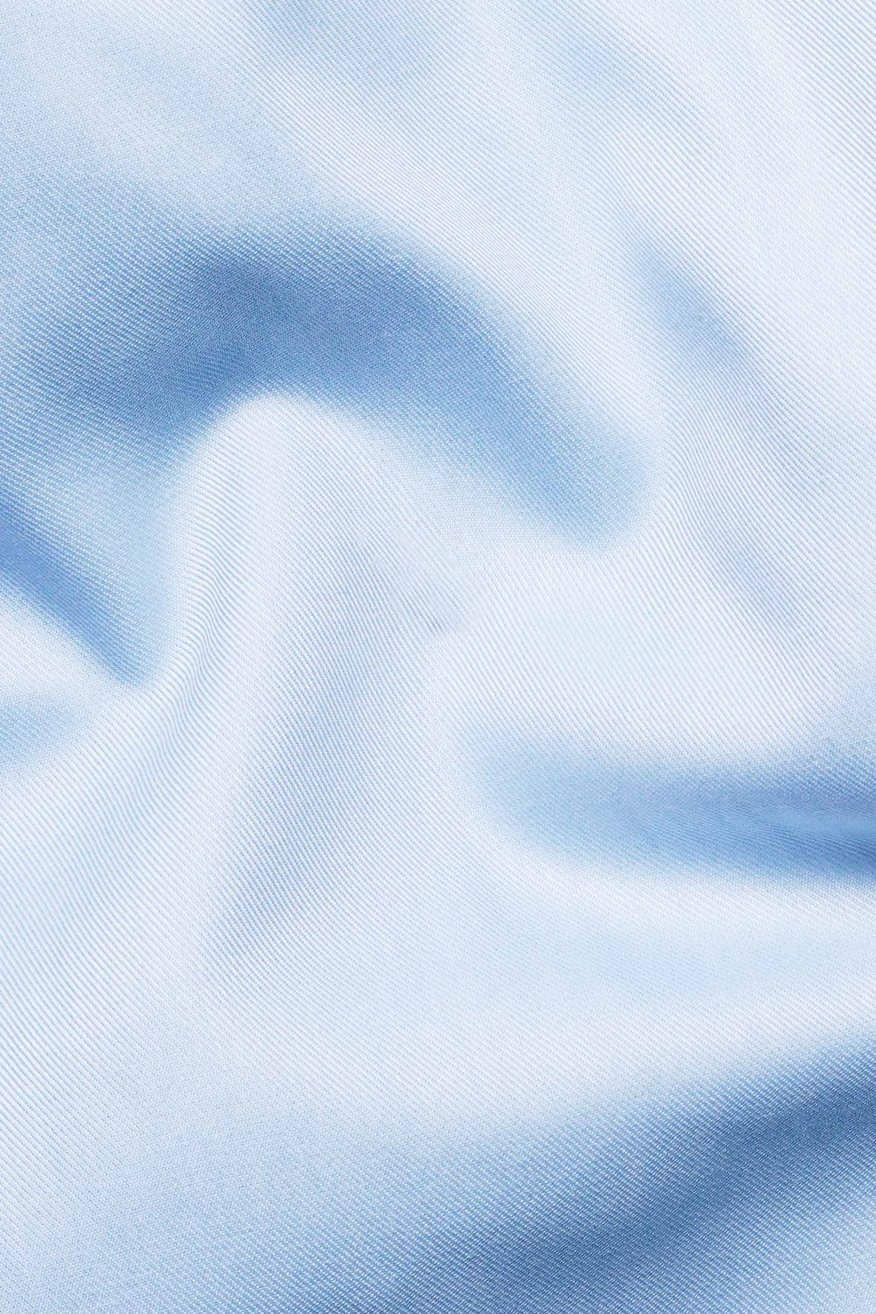 Aqua Blue Twill Premium Cotton Shirt