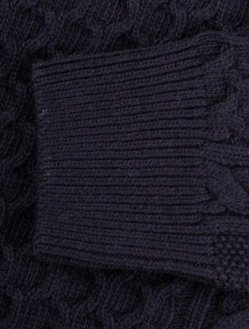 Aran Cable Crew Neck Evening Blue