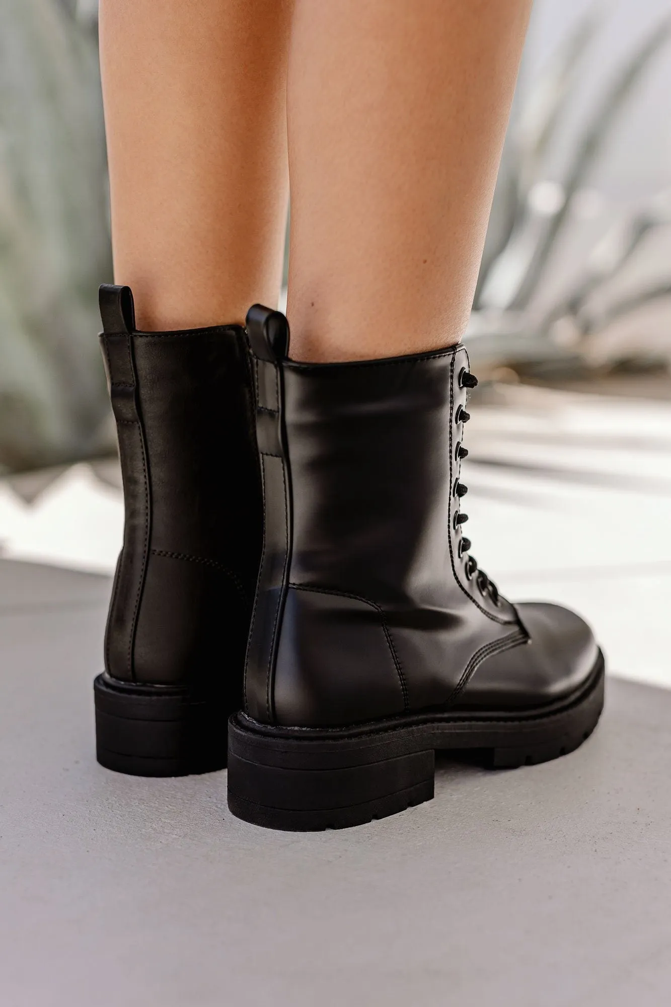 Arin Black Combat Boots