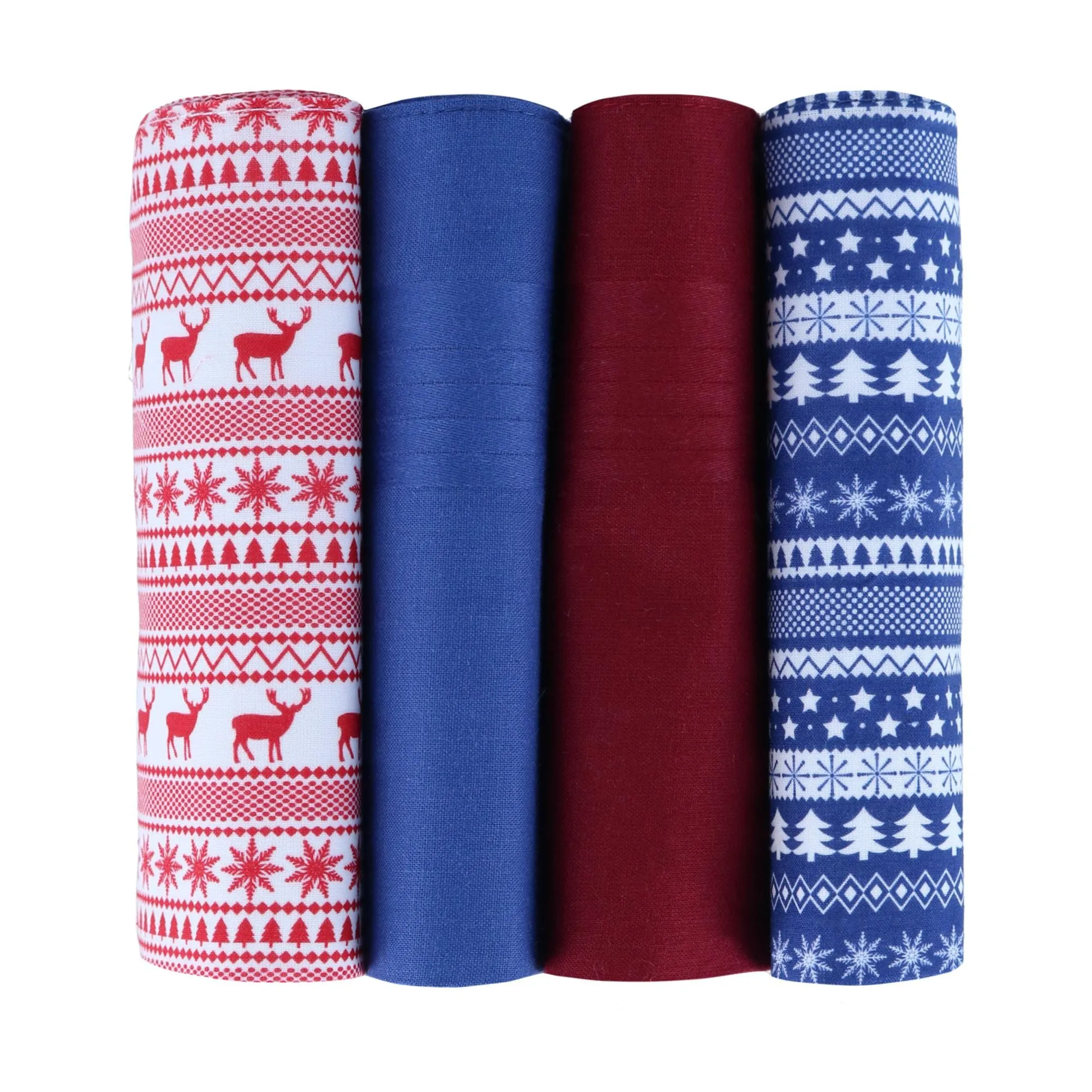 Ascentix Men's 4 Pack Cotton Christmas Novelty Hankies