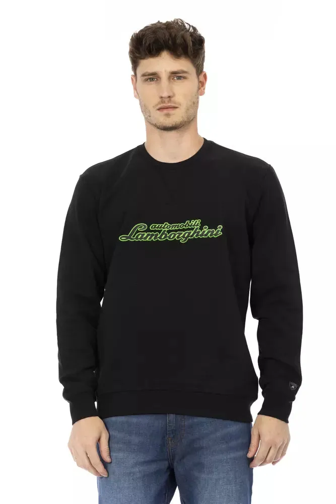 Automobili Lamborghini Black Cotton Men Men's Sweater