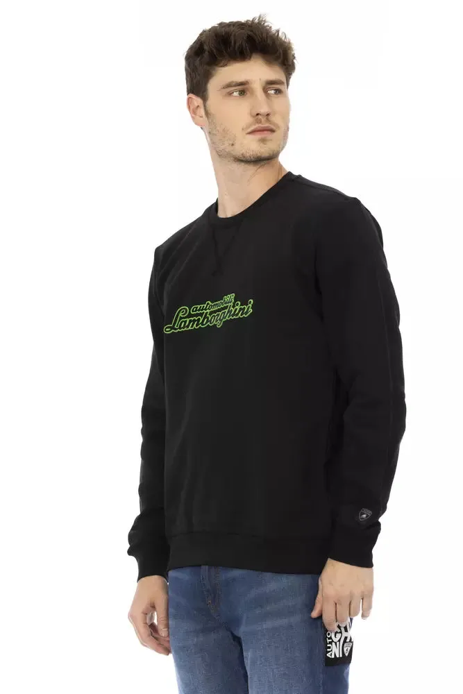 Automobili Lamborghini Black Cotton Men Men's Sweater