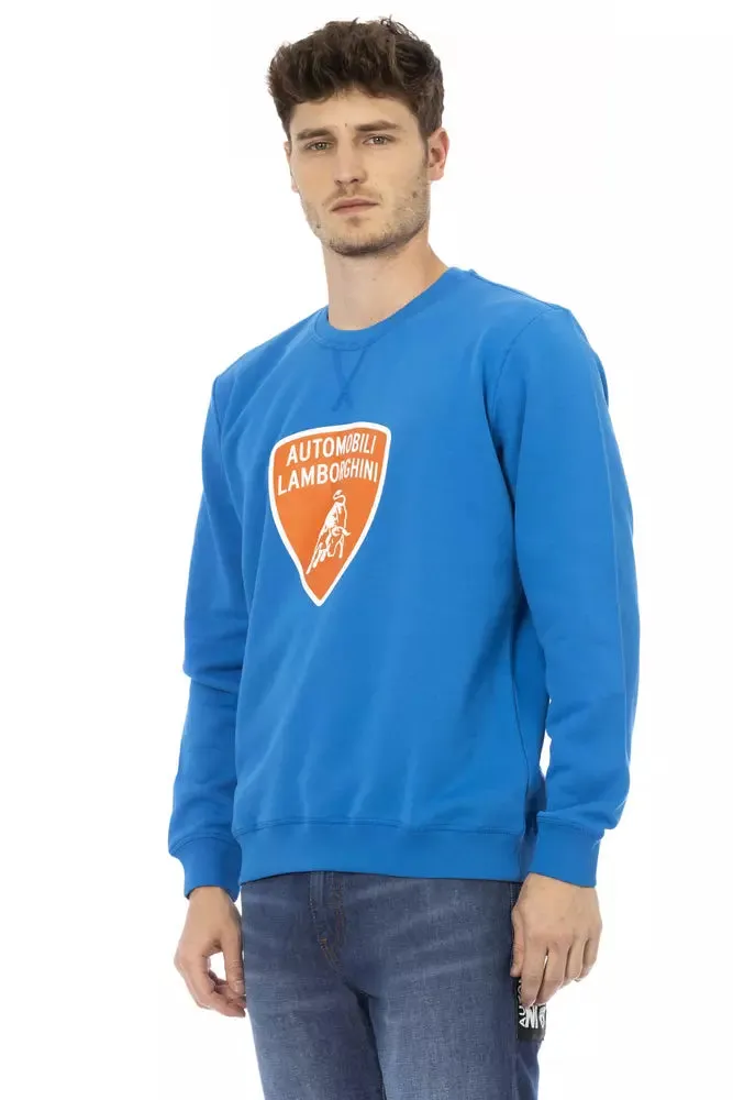 Automobili Lamborghini Blue Cotton Men Men's Sweater