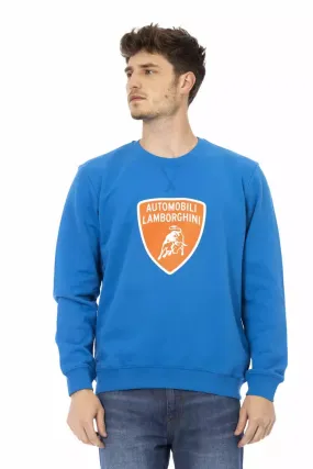 Automobili Lamborghini Blue Cotton Men Men's Sweater