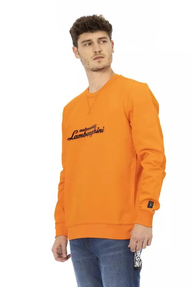 Automobili Lamborghini Orange Cotton Men Men's Sweater