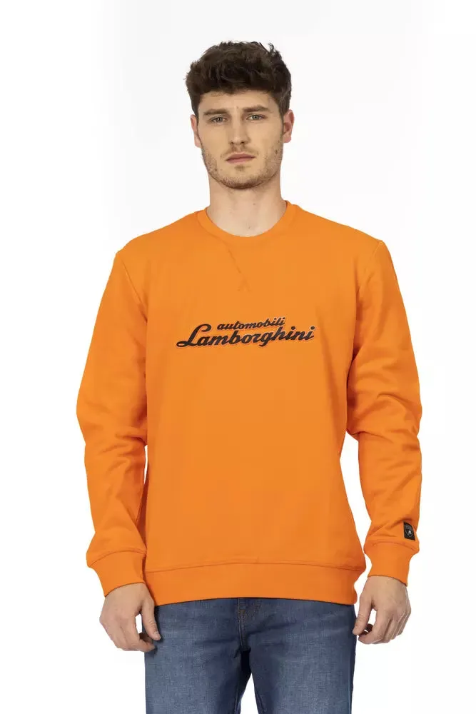 Automobili Lamborghini Orange Cotton Men Men's Sweater