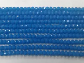 Azure Blue Tyre Crystal Glass Beads