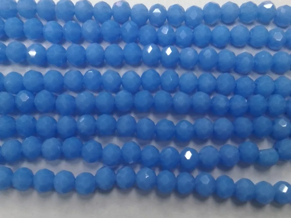 Azure Blue Tyre Crystal Glass Beads