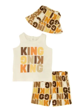 Baby Boys 0-9M King Graphic Tank Top and Shorts