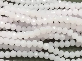 Baby Pink Opal Rondelle / Tyre Glass Crystal Beads- 6 mm (Wholesale)