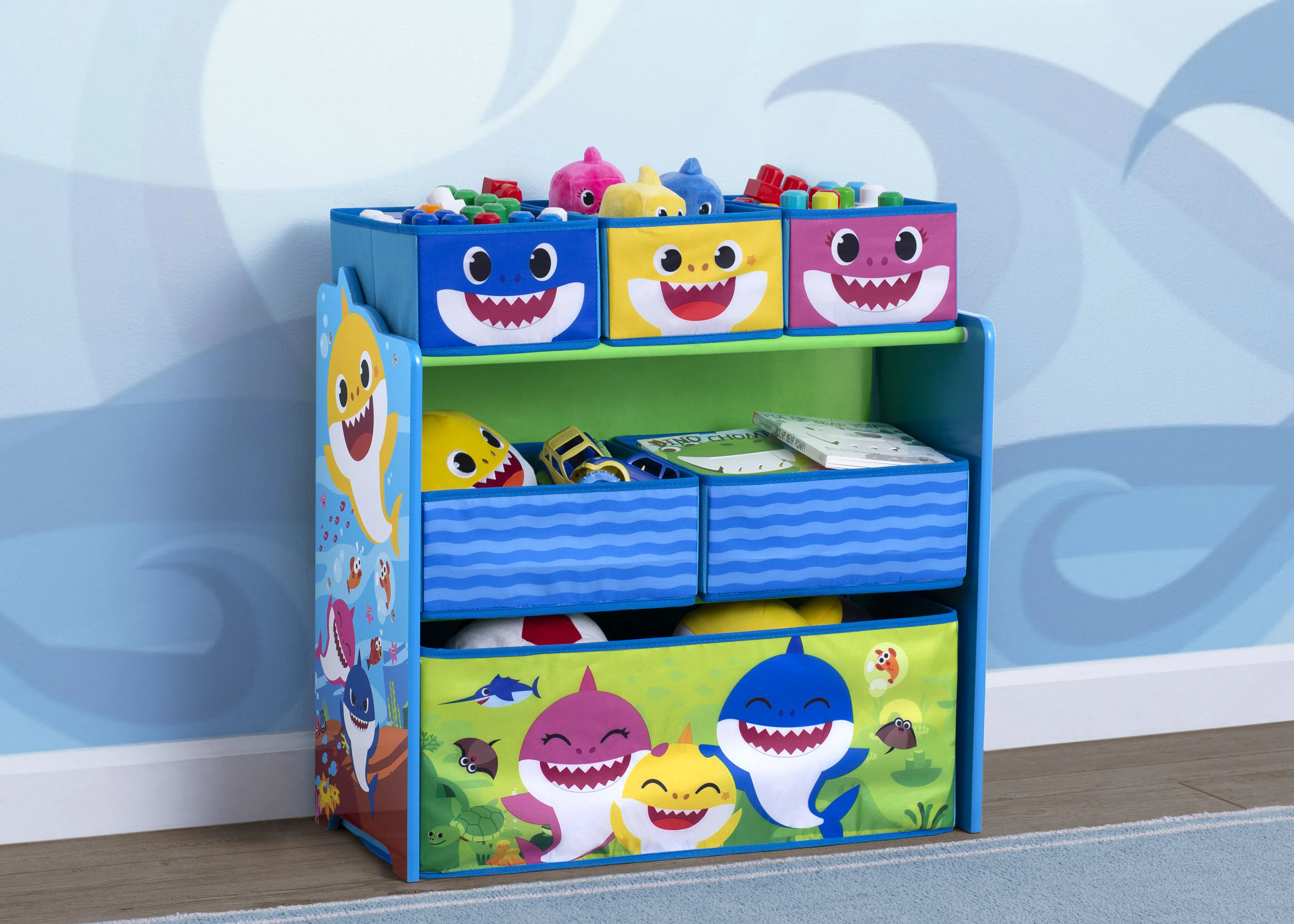 Baby Shark Design & Store 6 Bin Toy Storage Organizer