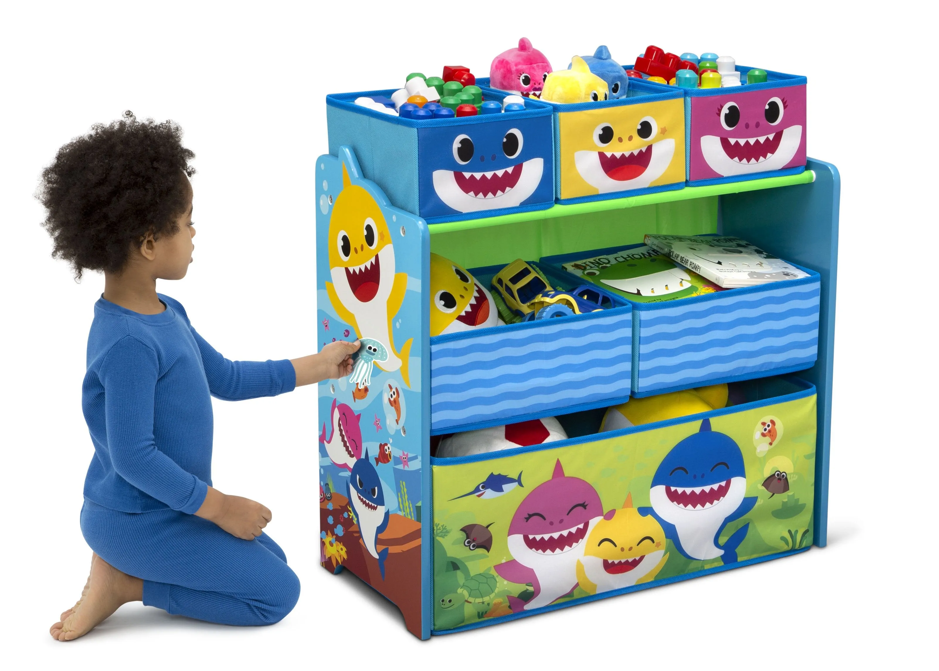 Baby Shark Design & Store 6 Bin Toy Storage Organizer