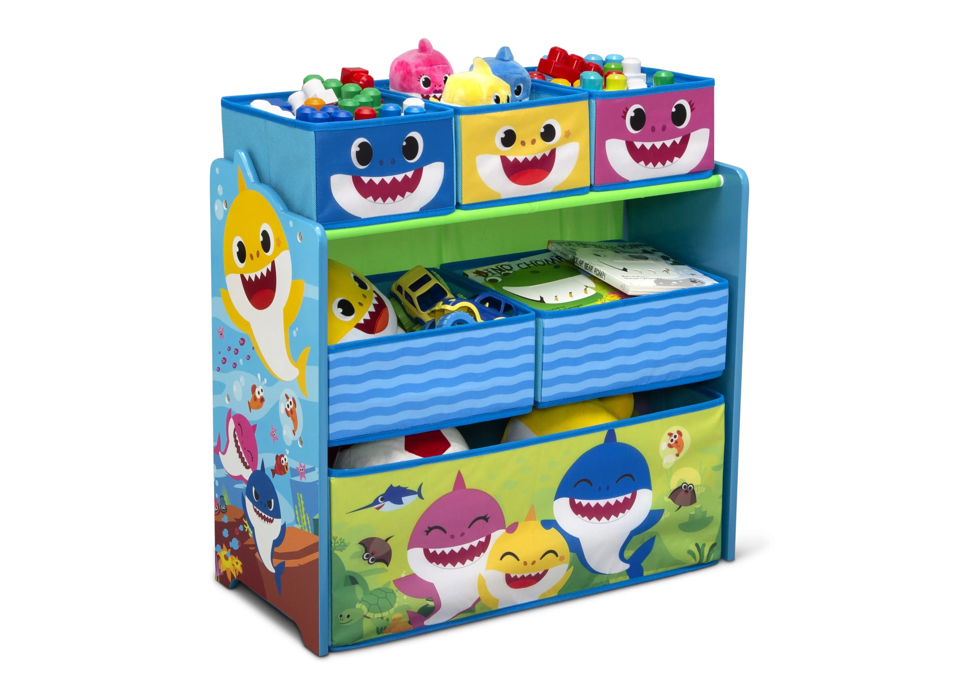 Baby Shark Design & Store 6 Bin Toy Storage Organizer