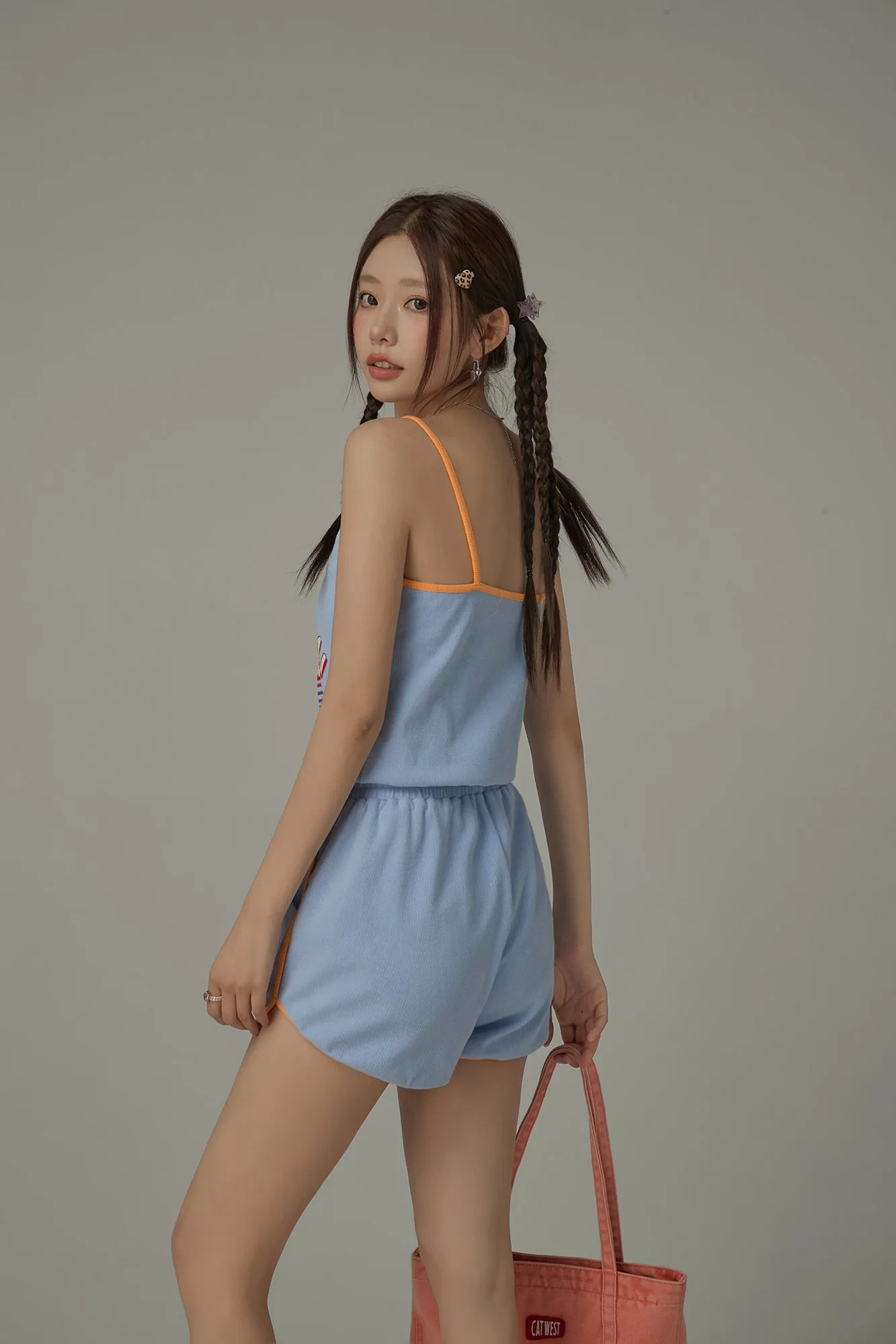 Back To Paradise Letter Printed Casual Drawstring Jumpsuit