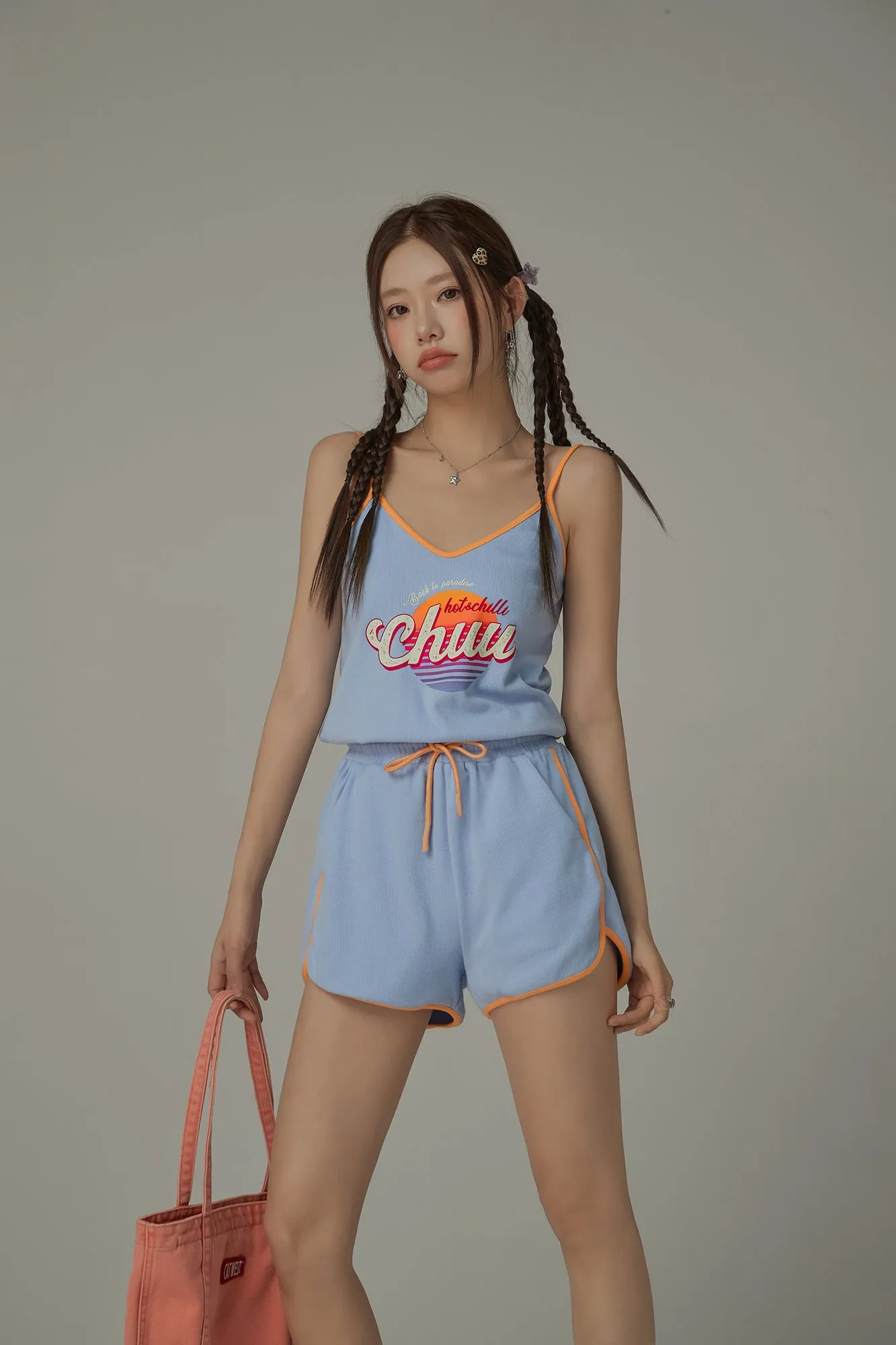 Back To Paradise Letter Printed Casual Drawstring Jumpsuit