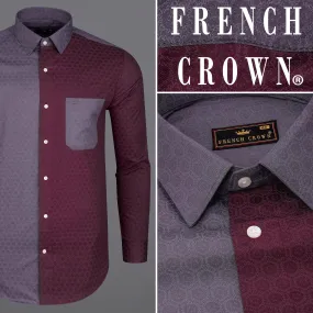 Barossa Wine with Gravel Gray Twill Premium Cotton Designer Shirt