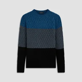 Basketweave Stitch Crew Neck Sweater