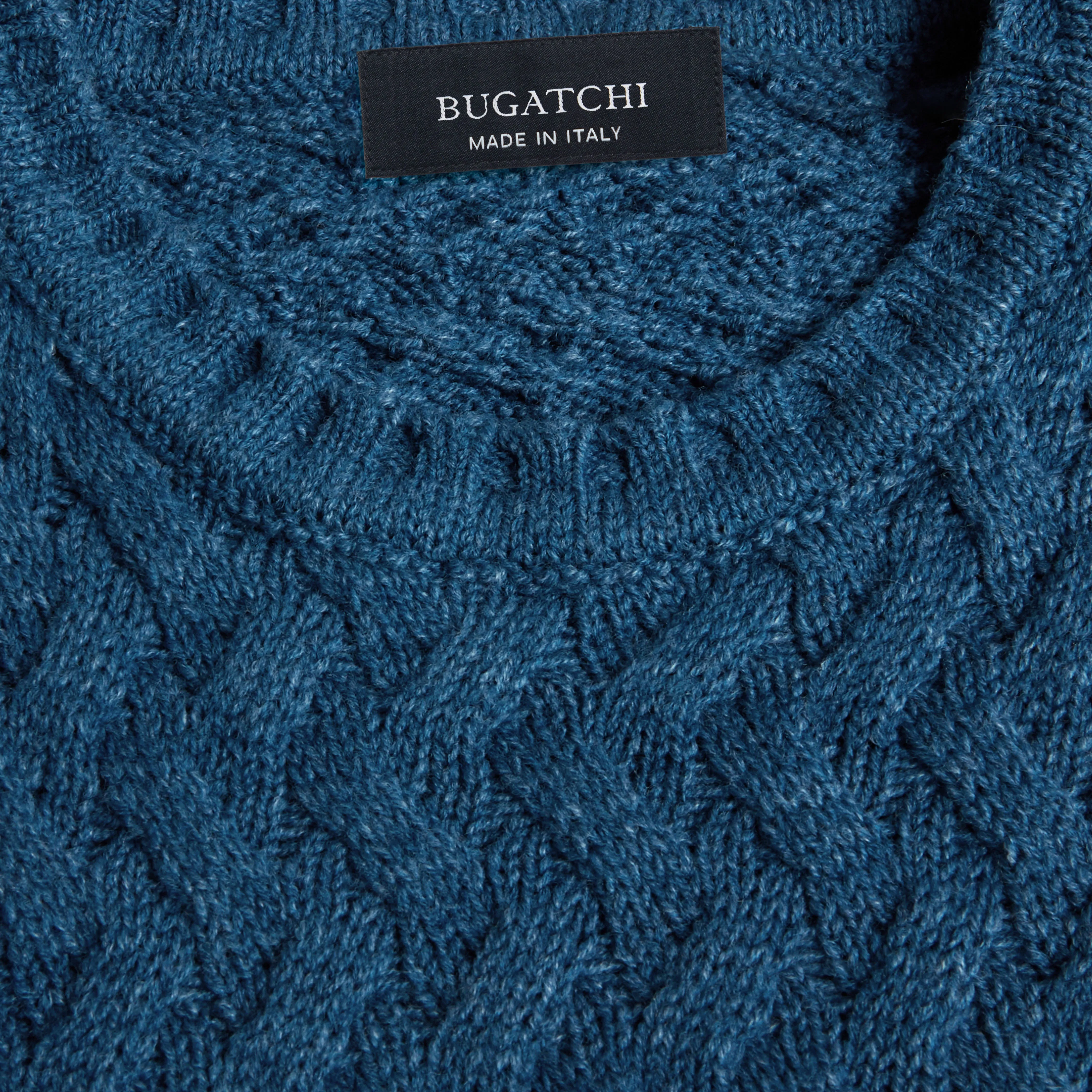 Basketweave Stitch Crew Neck Sweater