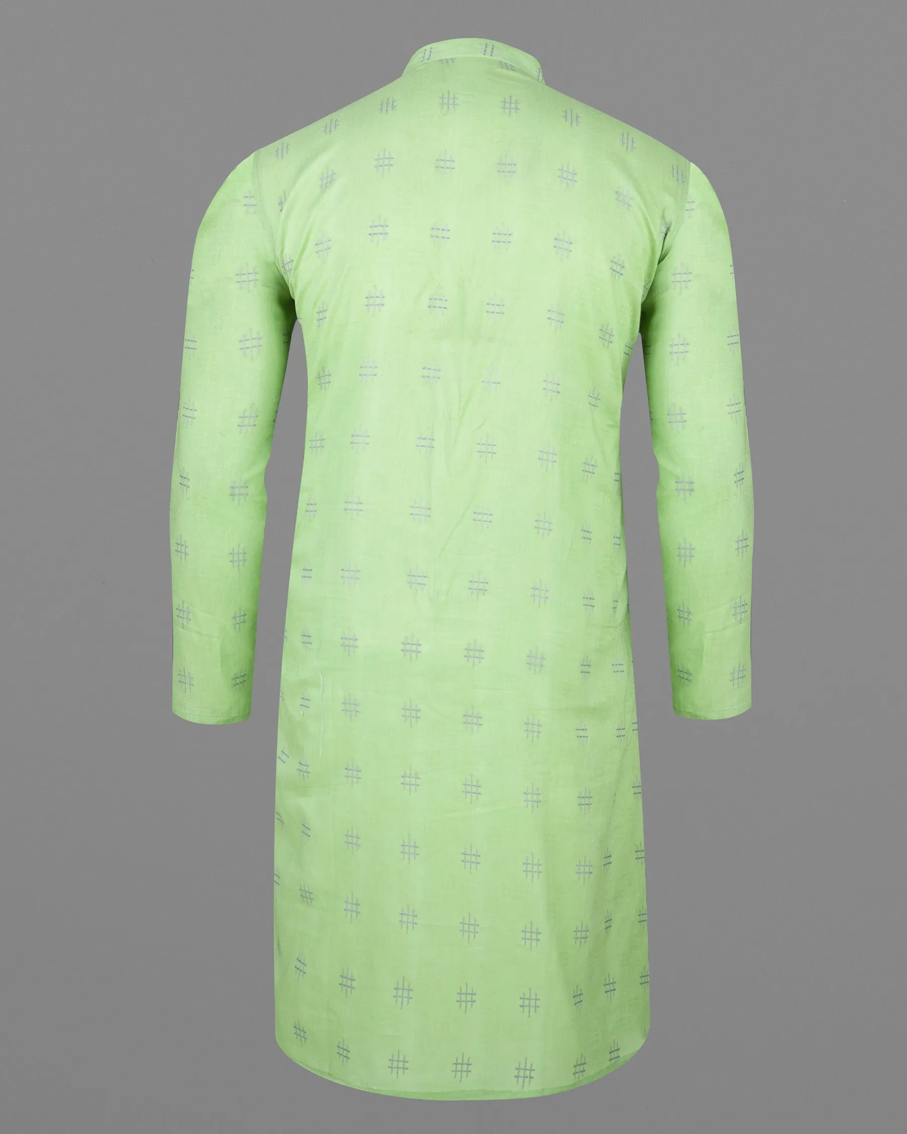 Beryl Green Dobby Textured Premium Giza Cotton Kurta