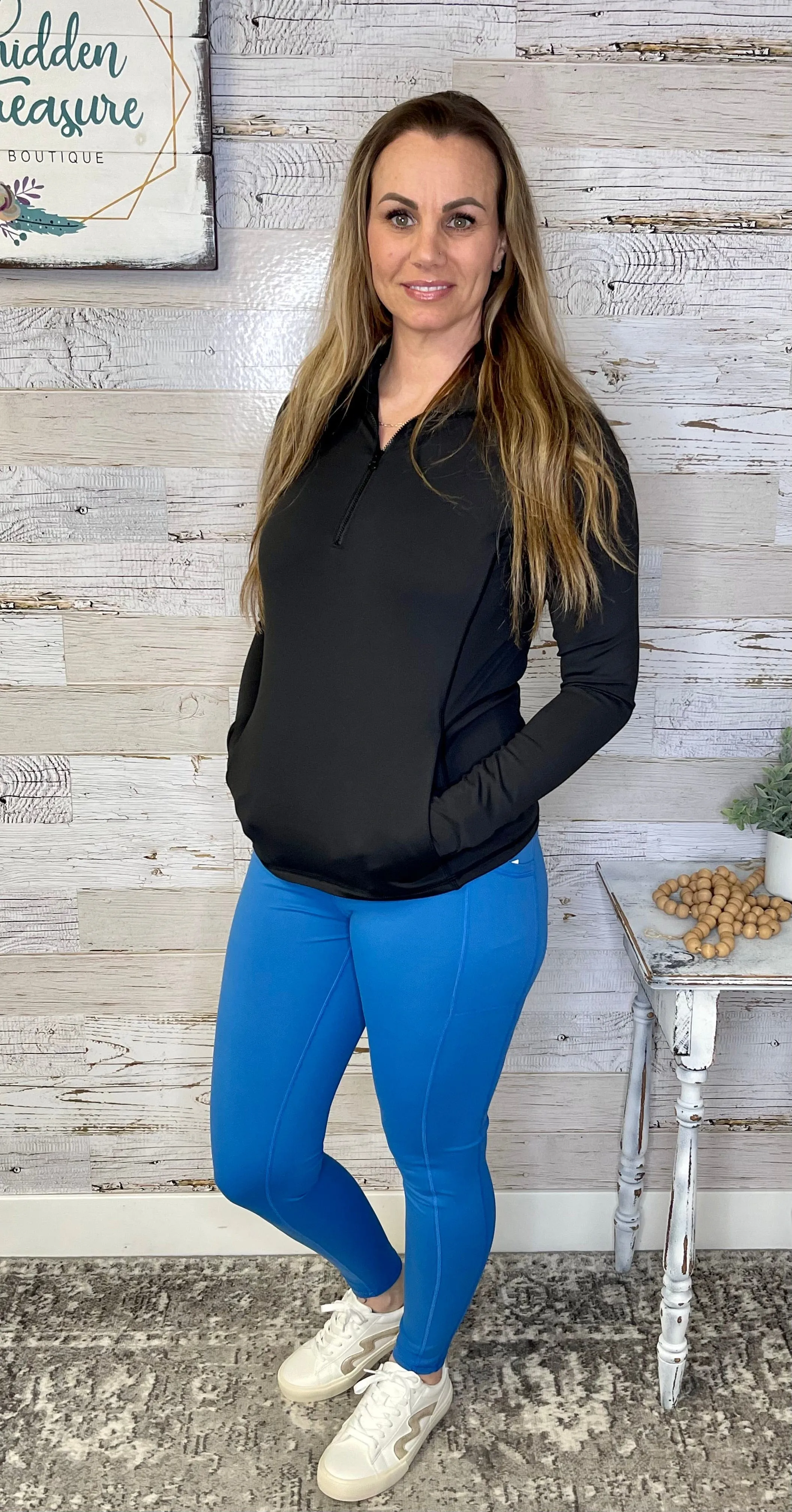 Best Squat Proof Pocket Leggings - Pacific Blue