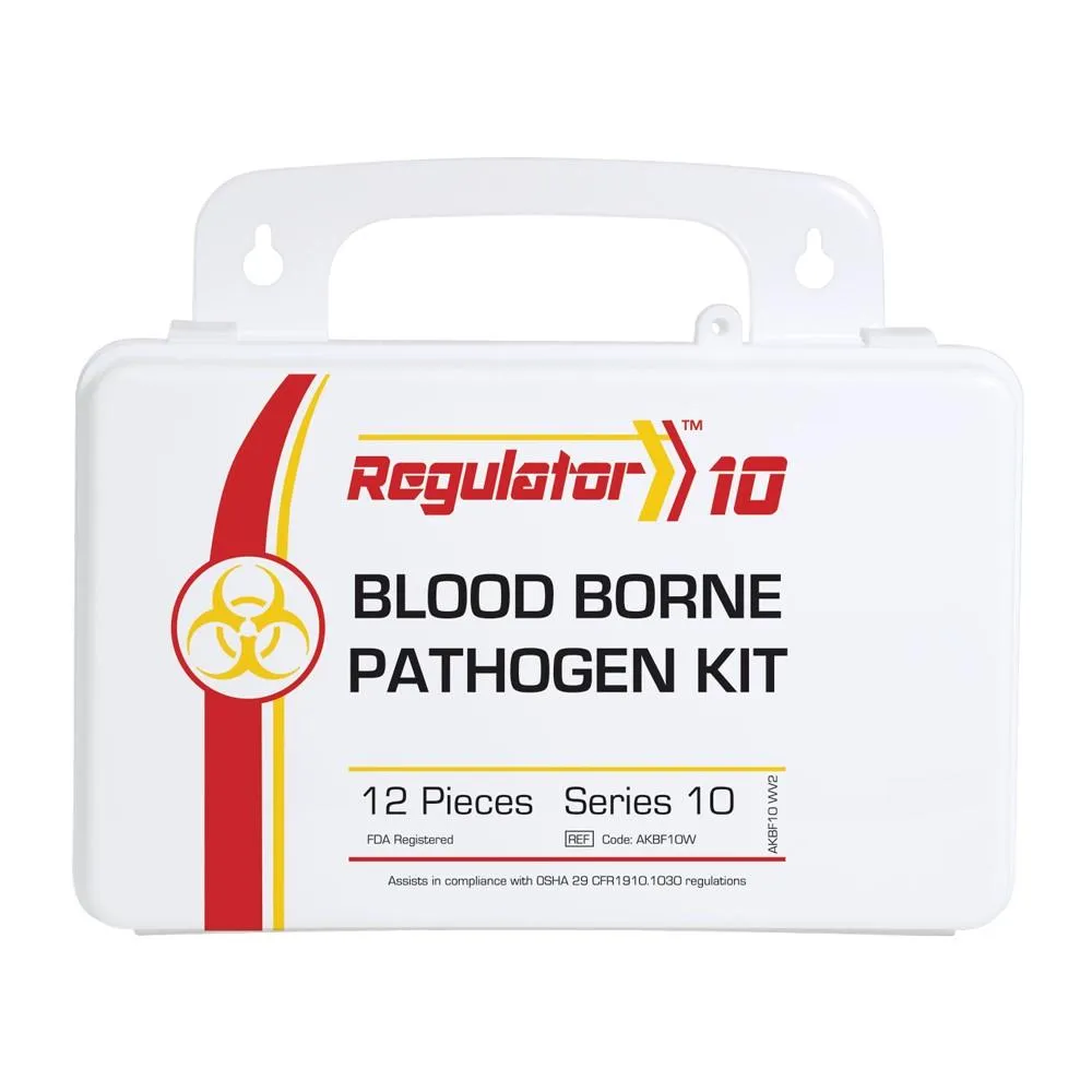 Biohazard First Aid Kit for Bloodborne Pathogen Clean-Up - 10 People, 13 PCS, Weatherproof Case