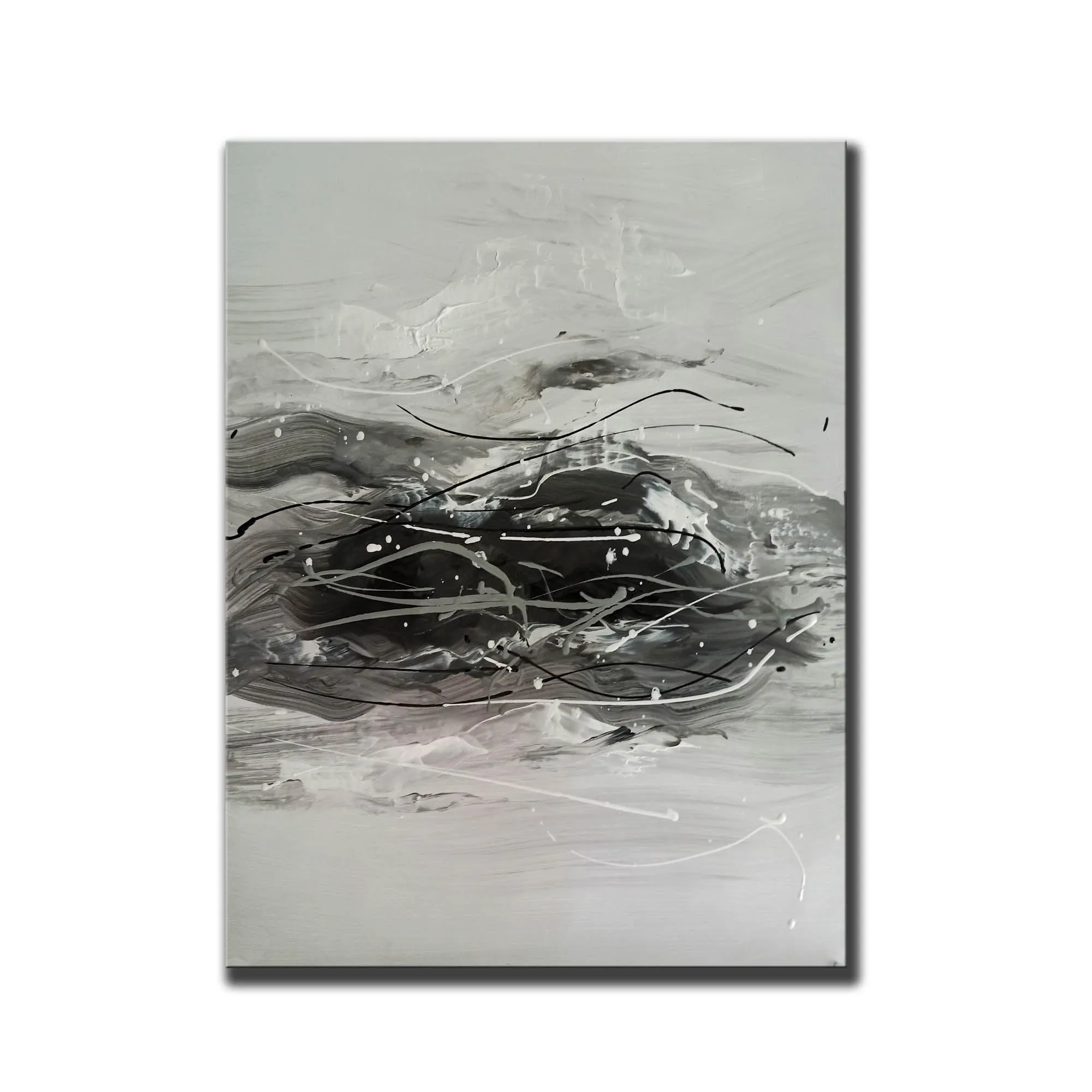 Black And White Abstract Painting Minimalist Painting Cp029