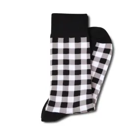 Black and White Gingham Socks