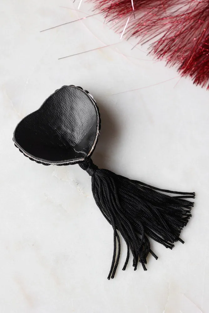 Black Heart Sequin Nipple Tassels