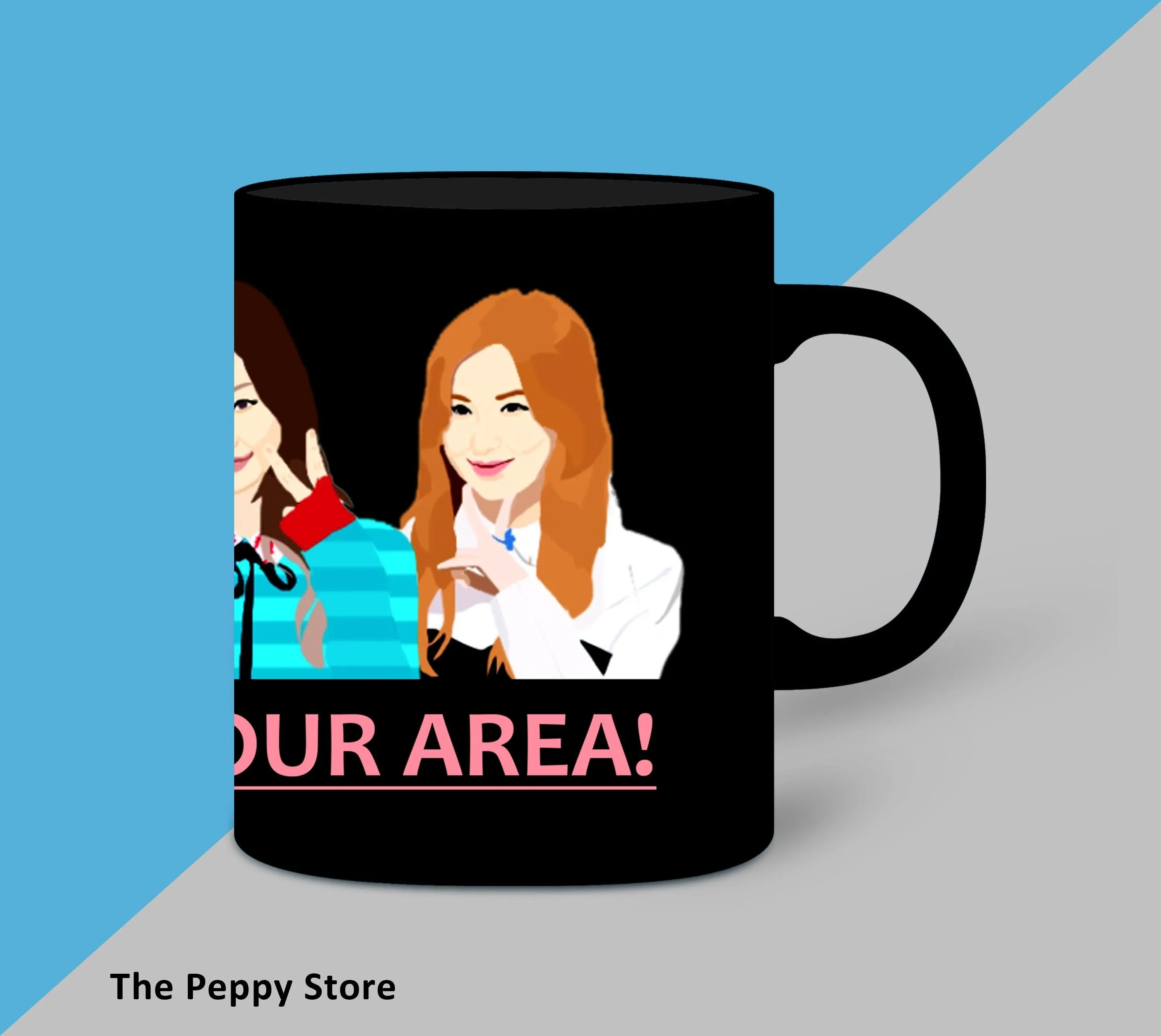 Black Pink Character Black  Mug