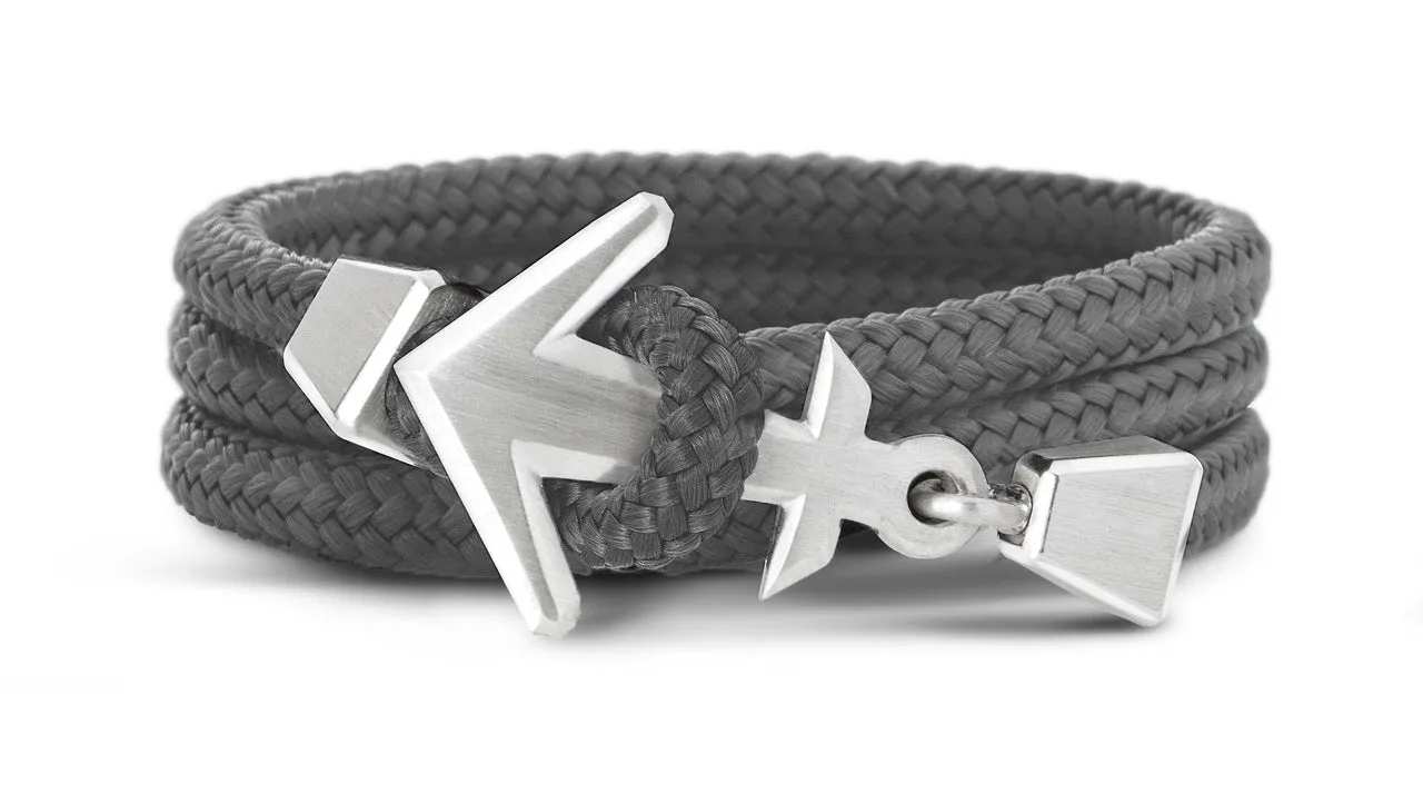 Black Shore Anchor Bracelet White Gold