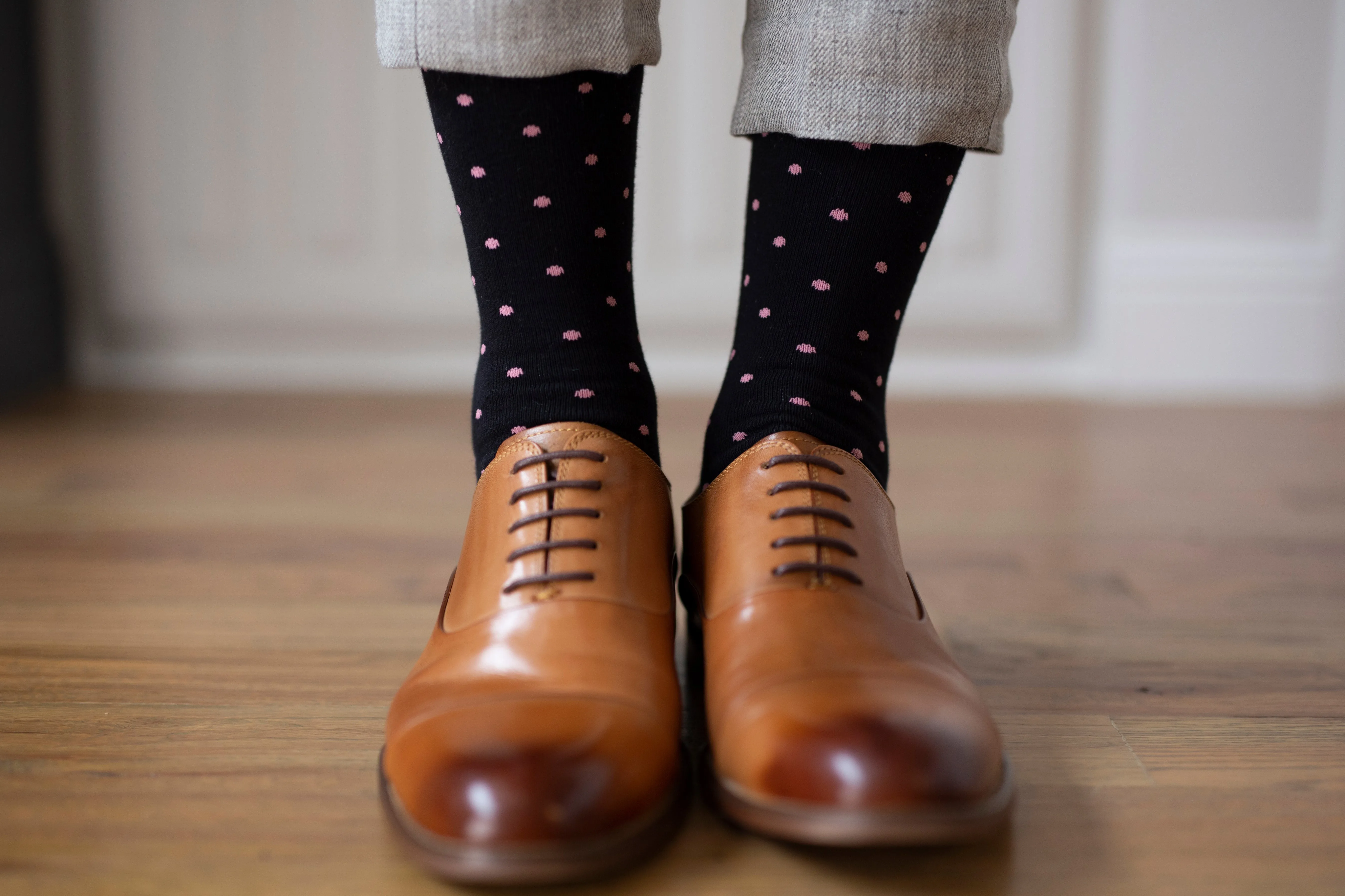 Black With Pink Polka Dots Sock